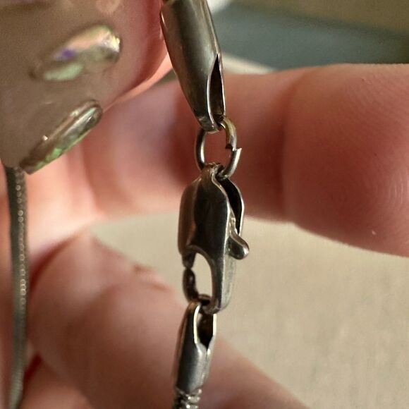 Unmarked Silver-Tone Snake Chain Necklace - 18” - Picture 5 of 16